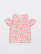 Crew Neck Patterned Poplin Girl Blouse